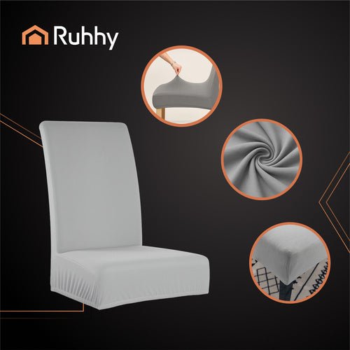 Stuhlhussen - 6 Stk. hellgrau Ruhhy 25991 - Easy2sell - Deluxe