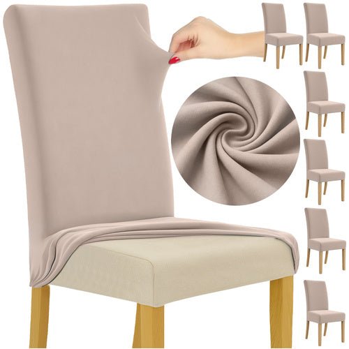 Stuhlhussen - 6 Stück beige Ruhhy 25989 - Easy2sell - Deluxe