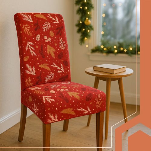Stuhlhussen 6er Set – Elastische Stuhlbezüge für Weihnachten, Rot, 50x40x40 cm - Easy2sell - Deluxe