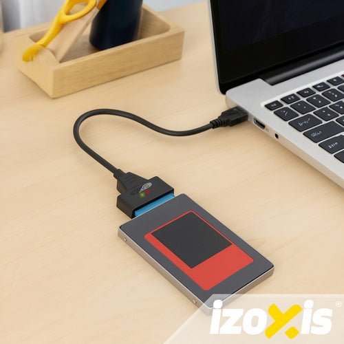 USB zu SATA 3.0 Adapter für 2,5 Zoll HDD SSD Festplatten, Schwarz, 6Gb/s - Easy2sell - Deluxe