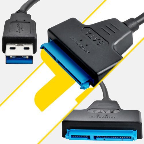 USB zu SATA 3.0 Adapter für 2,5 Zoll HDD SSD Festplatten, Schwarz, 6Gb/s - Easy2sell - Deluxe