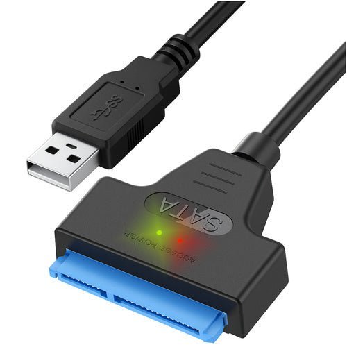 USB zu SATA 3.0 Adapter für 2,5 Zoll HDD SSD Festplatten, Schwarz, 6Gb/s - Easy2sell - Deluxe