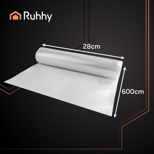 Vakuumierfolie Rolle 28 x 600 cm – Rändelfolie Transparent für Vakuumierer - Easy2sell - Deluxe