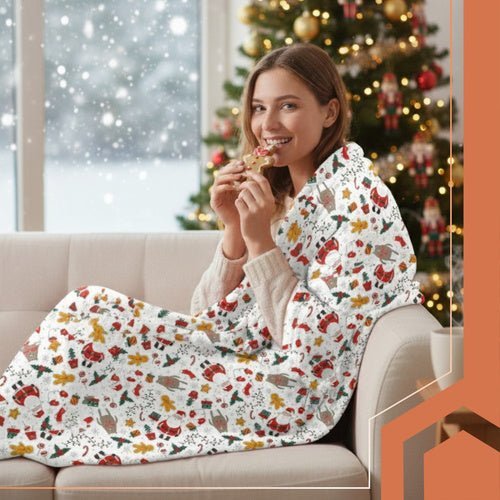 Weihnachtsdecke Kuscheldecke Weiß 150x200 cm – Weiche Tagesdecke - Easy2sell - Deluxe