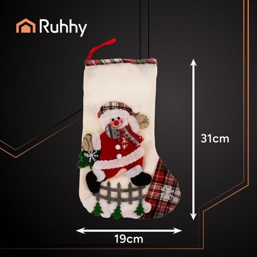 Weihnachtssocken 4er Set – Nikolausstiefel zum Befüllen in Rot 19x31cm - Easy2sell - Deluxe