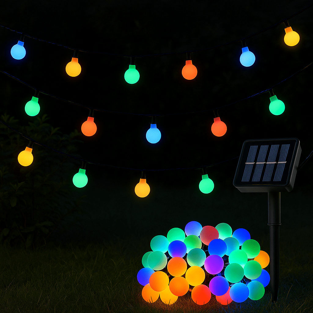 Wetterfeste LED Solarlichterkette 50 Kugel - Easy2sell - Deluxe