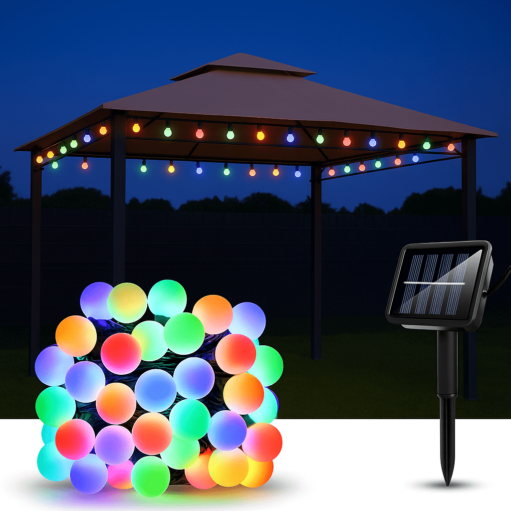 Wetterfeste LED Solarlichterkette 50 Kugel - Easy2sell - Deluxe