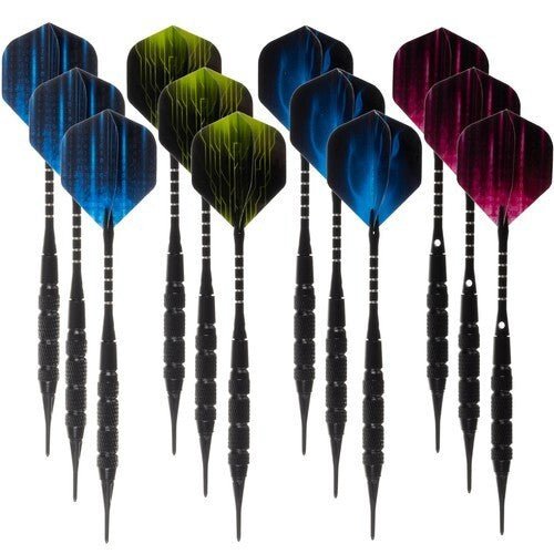 XL Dartpfeile Soft Set Dart Pfeile & Flights 100 Kunststoff Dartspitzen O - Ringe - Easy2sell - Deluxe