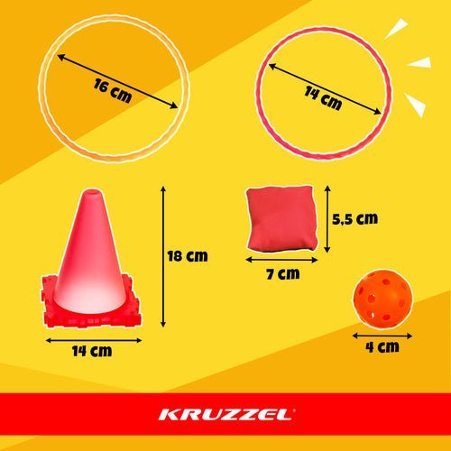 Zielwurf - Geschicklichkeitsspiel 3 - in - 1 Set mit Kegeln, Ringen und Bällen - Easy2sell - Deluxe
