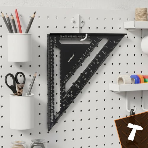 Zimmermannswinkel 30cm Aluminium Schwarz 90°/45° Set mit 5 Bleistiften - Easy2sell - Deluxe