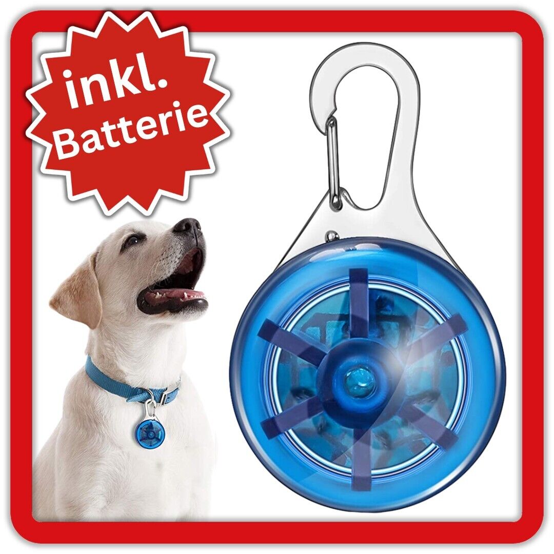 1 - 8 Led Hundehalsband Leuchtanhänger Hunde Leuchthalsband Blinkie Anhänger Licht - Easy2sell - Deluxe