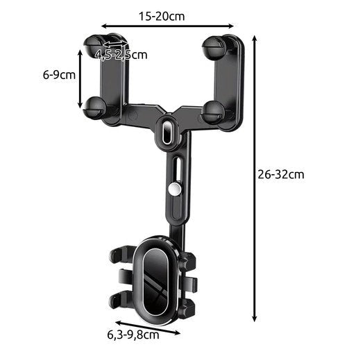 1 Autotelefonhalter mit 360° Drehung für sicheres Fahren Schwarz/Silber - Easy2sell - Deluxe