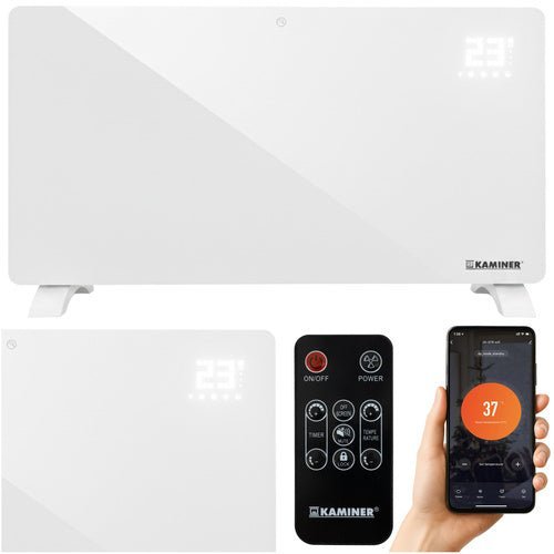 1 elektrischer Glasheizkörper mit WiFi - Steuerung weiß - Easy2sell - Deluxe
