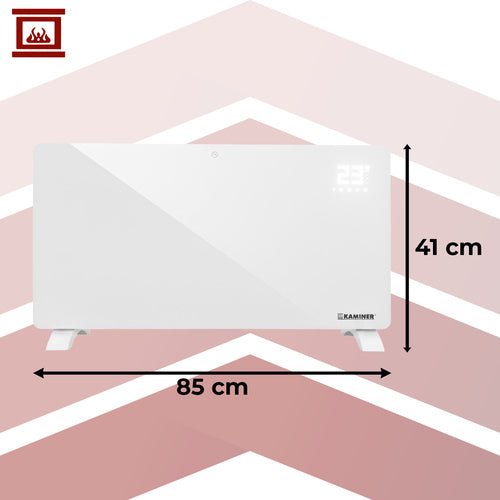 1 elektrischer Glasheizkörper mit WiFi - Steuerung weiß - Easy2sell - Deluxe