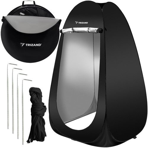 1 faltbares Zelt für Dusche und Umkleide, wasserdicht, schwarz - Easy2sell - Deluxe