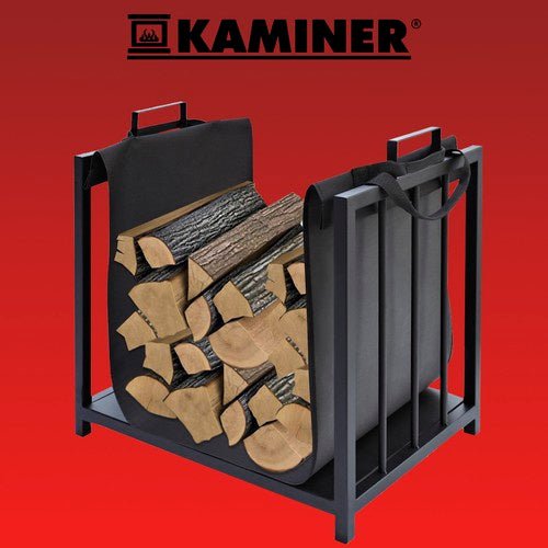 1 Kaminholzständer mit praktischem Griff – Schwarz - Easy2sell - Deluxe