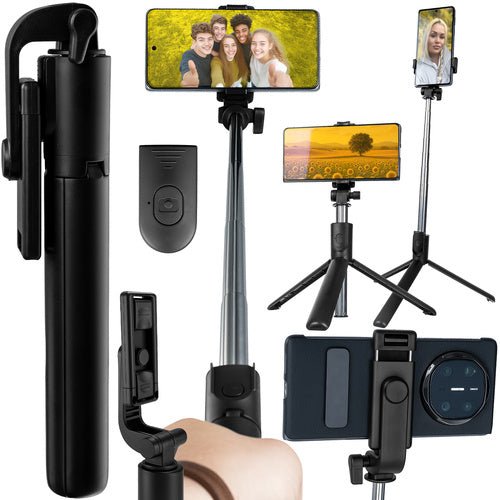 1 Selfie - Stick mit Fernbedienung für einfache Fotos schwarz - Easy2sell - Deluxe