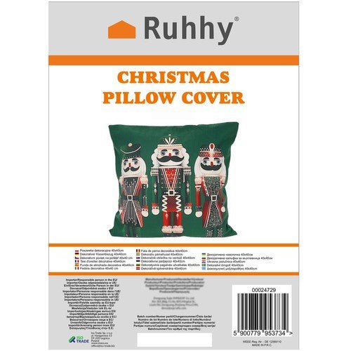 1 Stück Kissenbezug Nussknacker für gemütliche Weihnachten, grün rot - Easy2sell - Deluxe