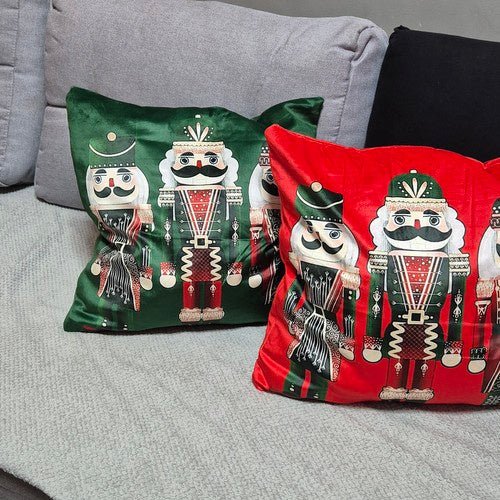 1 Stück Kissenbezug Nussknacker für gemütliche Weihnachten, grün rot - Easy2sell - Deluxe