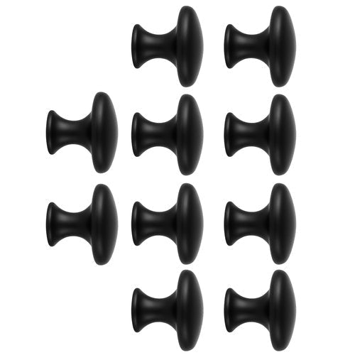 10 Möbelknöpfe modern, schnell montierbar, mattschwarz - Easy2sell - Deluxe