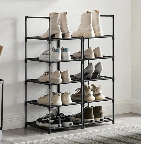 10 - Piece Schuhregal mit modularem Design, platzsparend, Schwarz - Easy2sell - Deluxe