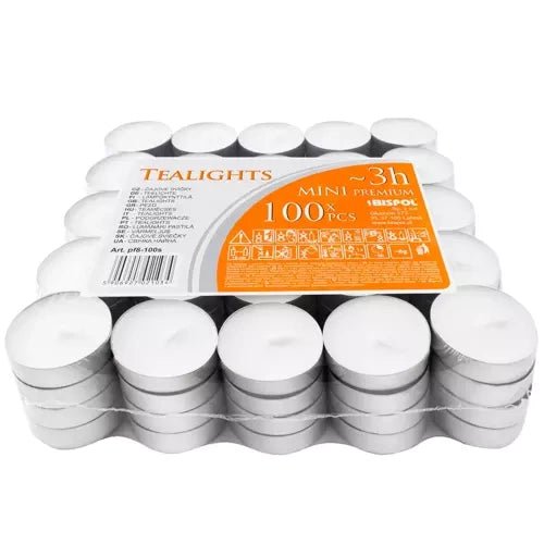 100 Heizkerzen, 3 Stunden Brenndauer, geruchsneutral, Silber/Weiß - Easy2sell-Deluxe