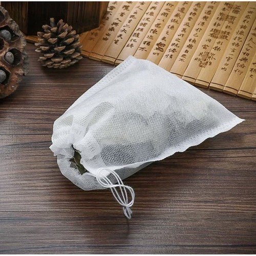 100 Teebeutel für losen Tee mit Kordelzug, Weiß - Easy2sell - Deluxe