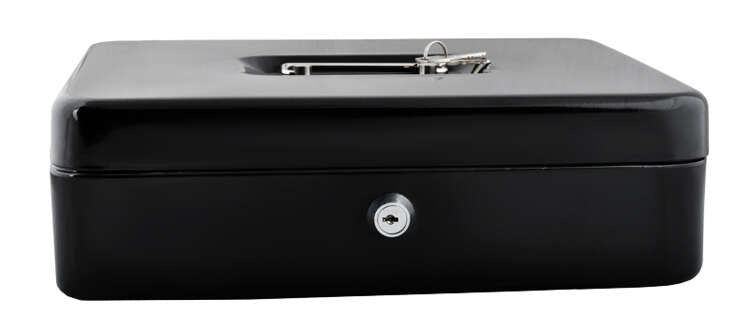 Große schwarze Spardose