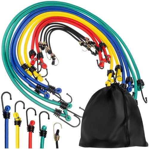 12 Gepäckgummiseile mit Haken für sichere Ladung mehrfarbig - Easy2sell - Deluxe