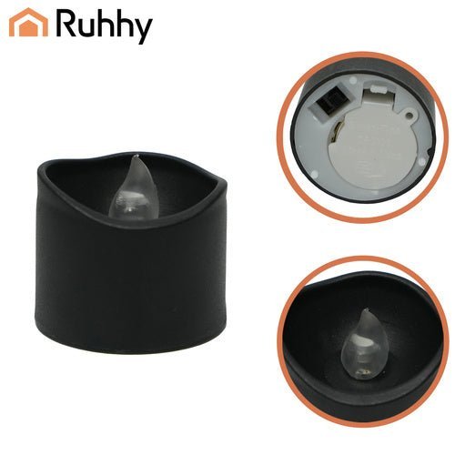 12 LED - Kerzen mit Flammeneffekt für stimmungsvolle Atmosphäre schwarz - Easy2sell - Deluxe