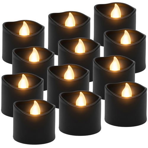 12 LED - Kerzen mit Flammeneffekt für stimmungsvolle Atmosphäre schwarz - Easy2sell - Deluxe