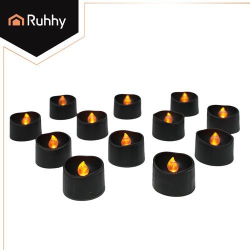 12 LED - Kerzen mit Flammeneffekt für stimmungsvolle Atmosphäre schwarz - Easy2sell - Deluxe