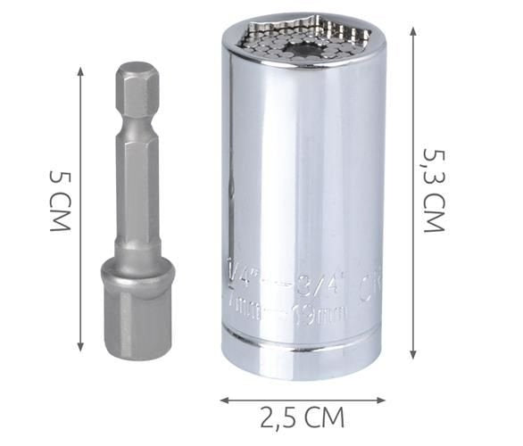 Universal Steckschlüssel 1/4-3/4' 7-19mm Adapter Bohrer Multischlüssel 4296