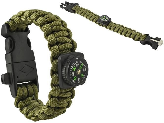 SURVIVAL Armband mit Zubehör - grün