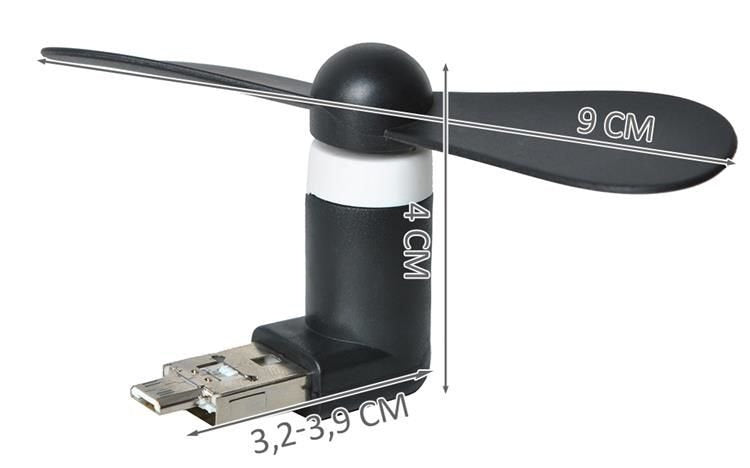 Micro-USB-Lüfter schwarz