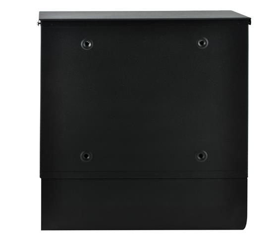 Briefkasten schwarz A4 mit Zeitungsfach verzinktes Eisen außen Wandmontage Set