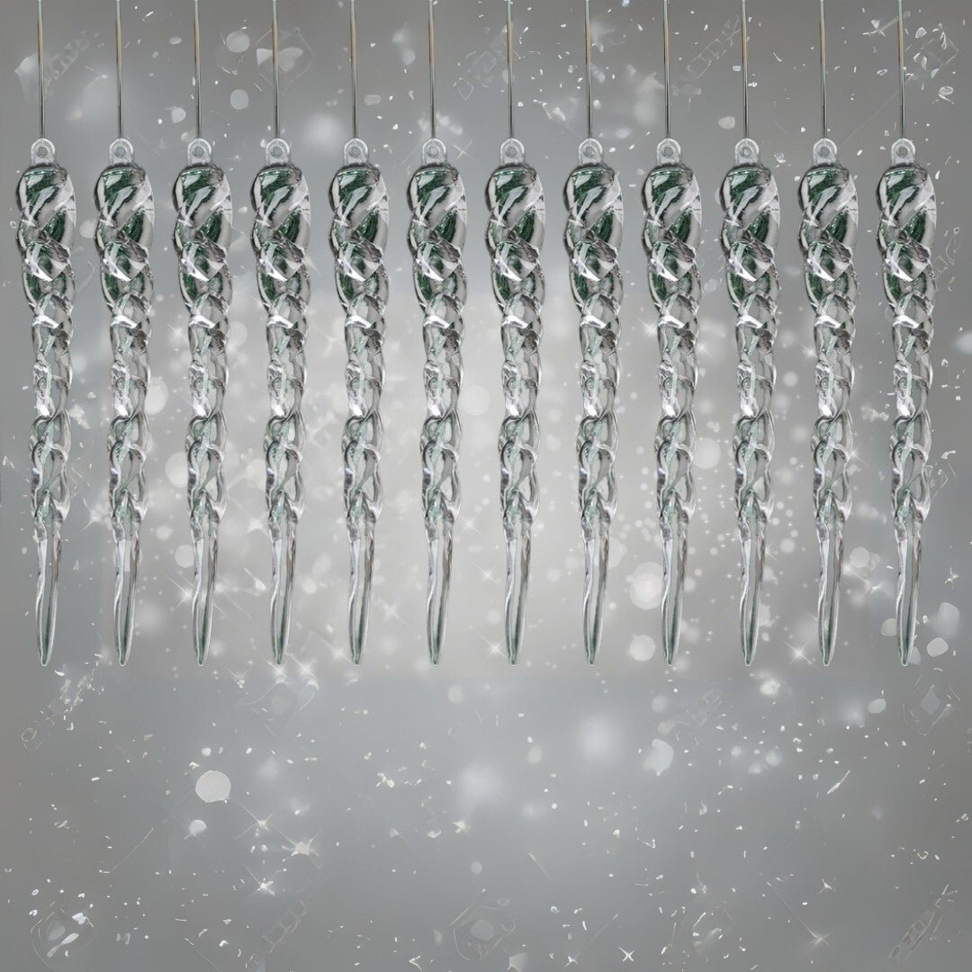12x Weihnachtsbaumanhänger Eiszapfen - Christbaumschmuck für den Weihnachtsbaum - Easy2sell - Deluxe