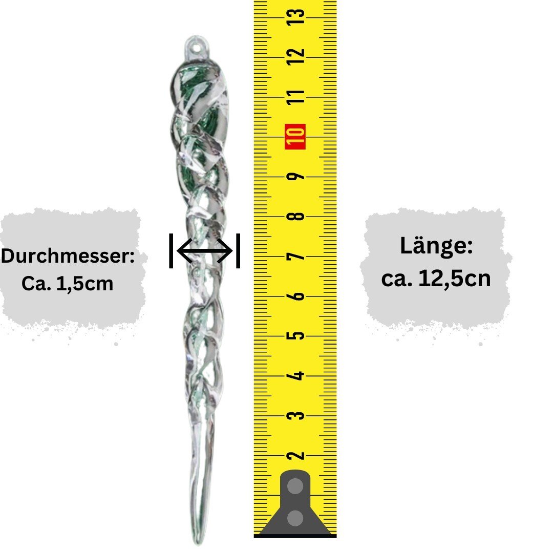 12x Weihnachtsbaumanhänger Eiszapfen - Christbaumschmuck für den Weihnachtsbaum - Easy2sell - Deluxe