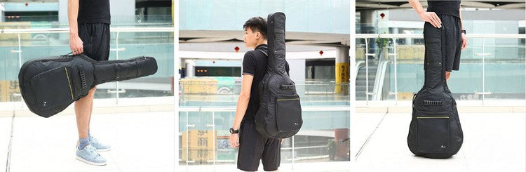 Gitarrentasche für klassische Gitarre 41 Zoll schwarz verstellbare Rucksackgurte