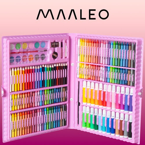 Malset im Koffer, 168-teilig, rosa