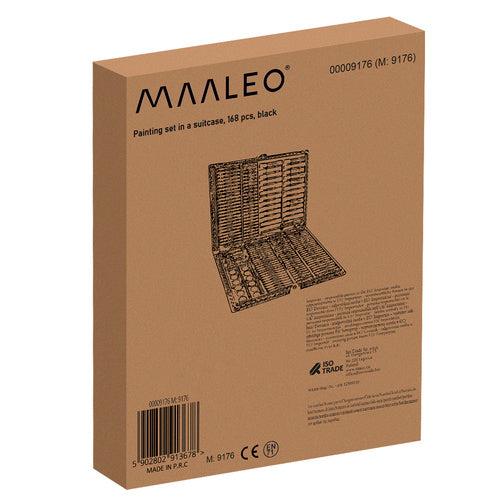 Malset im Koffer, 168-teilig, schwarz