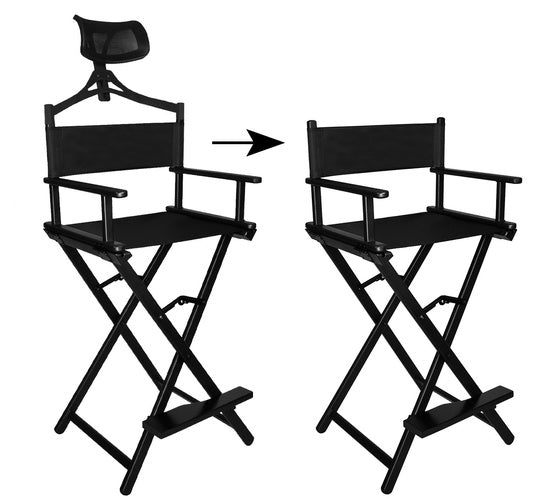 Schminkstuhl aus Aluminium mit Kopfstütze