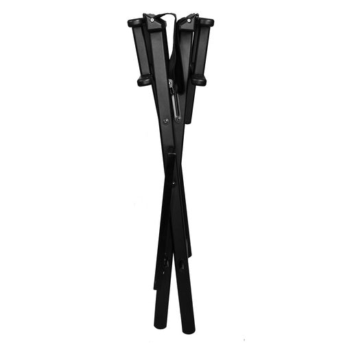 Schminkstuhl Make-up Stuhl Regiestuhl klappbar Kopfstütze Fußstütze Schwarz