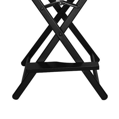 Schminkstuhl Make-up Stuhl Regiestuhl klappbar Kopfstütze Fußstütze Schwarz