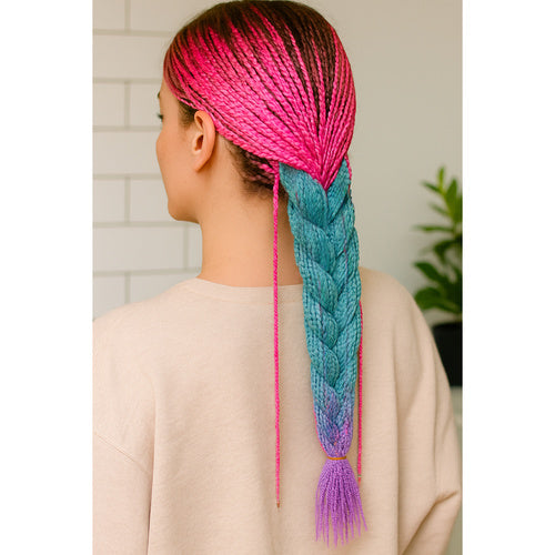 Kunsthaar-Ombre-Zöpfe rosa/ni/f W10341