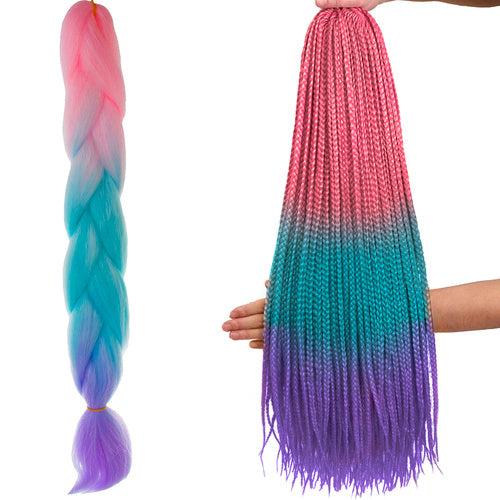 Kunsthaar-Ombre-Zöpfe rosa/ni/f W10341