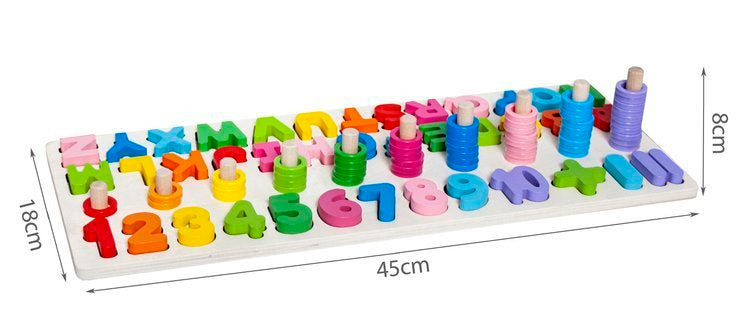 Alphabet- und Zahlenpuzzle aus Holz