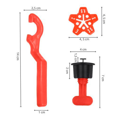 Fliesennivelliersystem 150 tlg 100 Clips 50 Sterne 2 Schlüssel für Fliesen Set