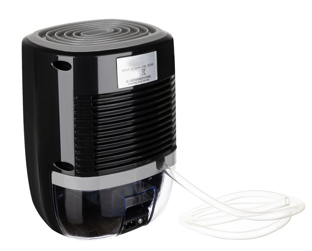 Luftentfeuchter 22,5 W schwarz 800 ml Peltier 300 ml Tag 9V mit Schlauch 1,45m