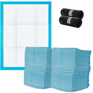 Trainingsunterlagen Hunde 33 x 45 cm 100 Stück 2 Rollen Kotbeutel blau weiß